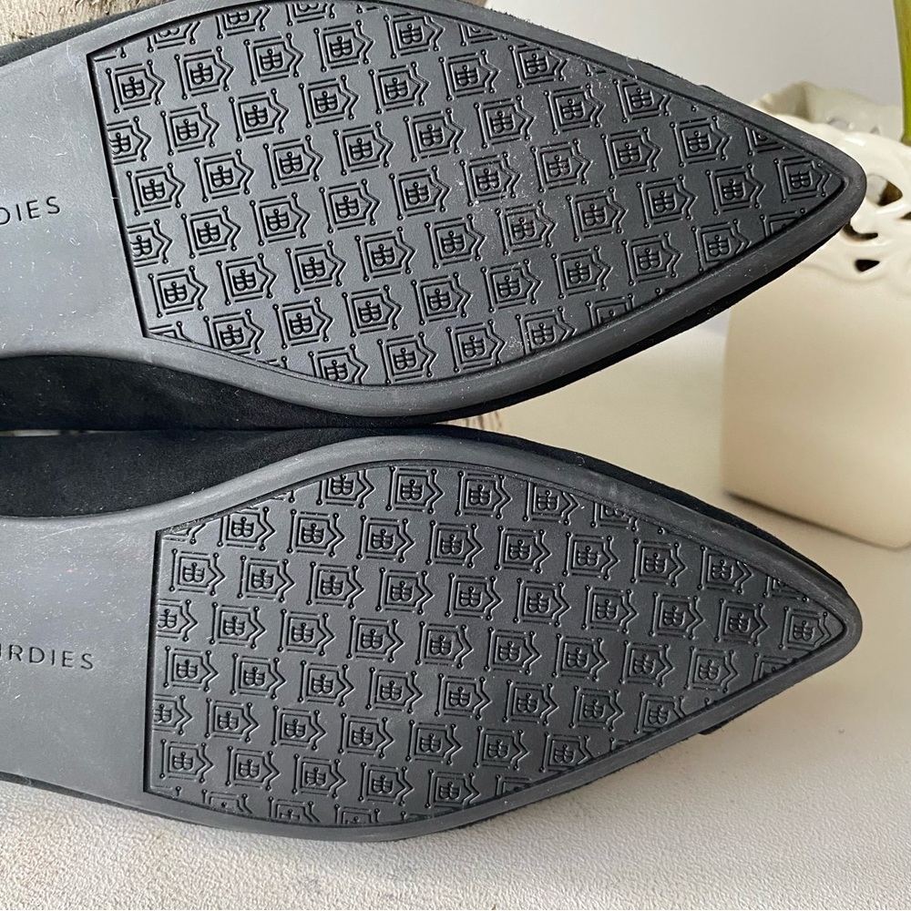 Birdies “The Swan” Black‎ Suede Mules Slippers Pointed Flats Shoes Womens 8 - Picture 13 of 14